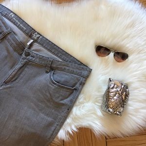 LOFT Grey Wash Ankle Zip Modern Skinny Jeans